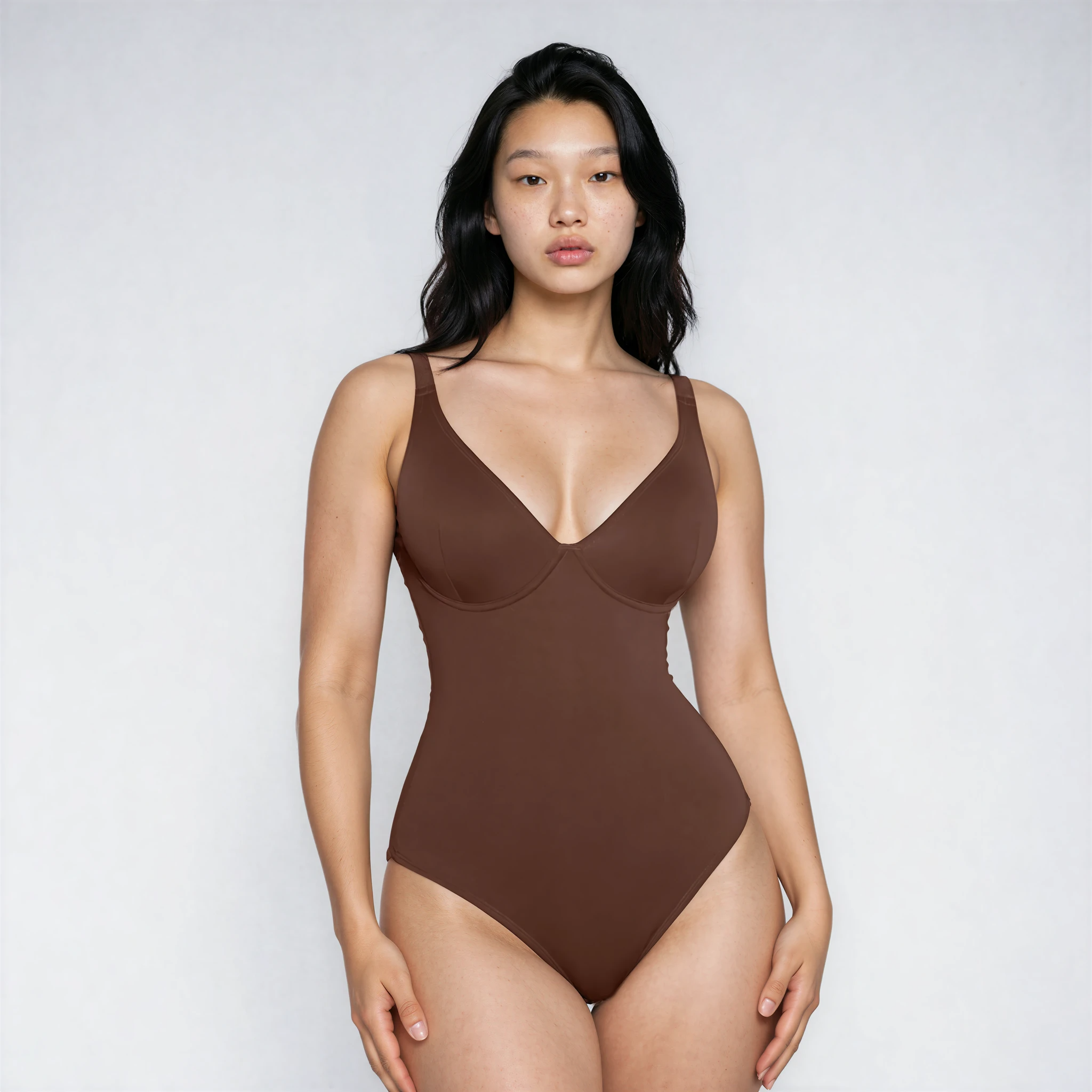 The Plunge Bodysuit Brown