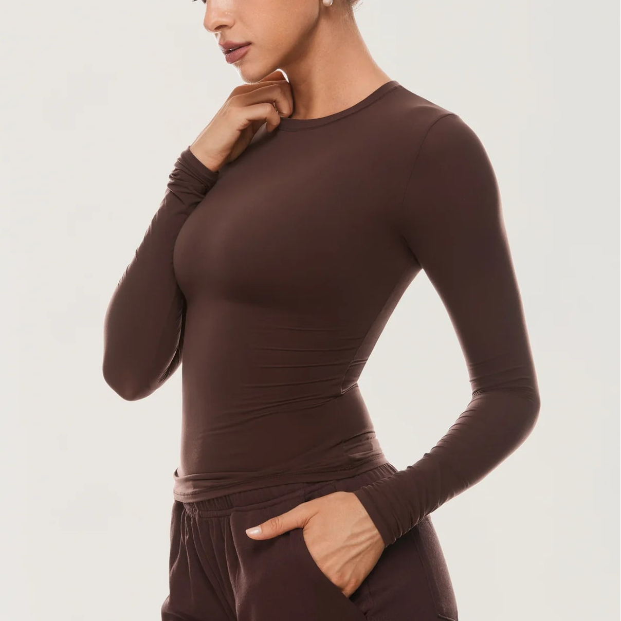 Sculpt Long Sleeve Brown