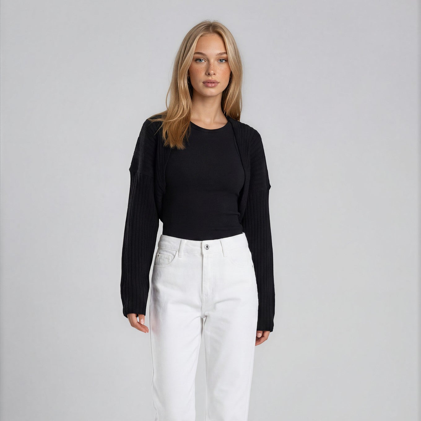Ribbed Shrug Cardigan
