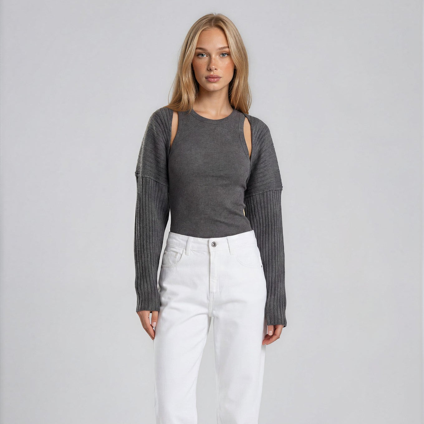 Ribbed Shrug Cardigan