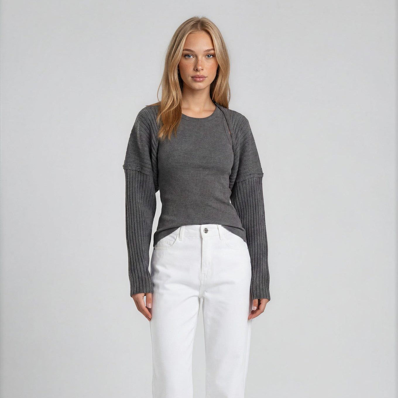 Ribbed Shrug Cardigan