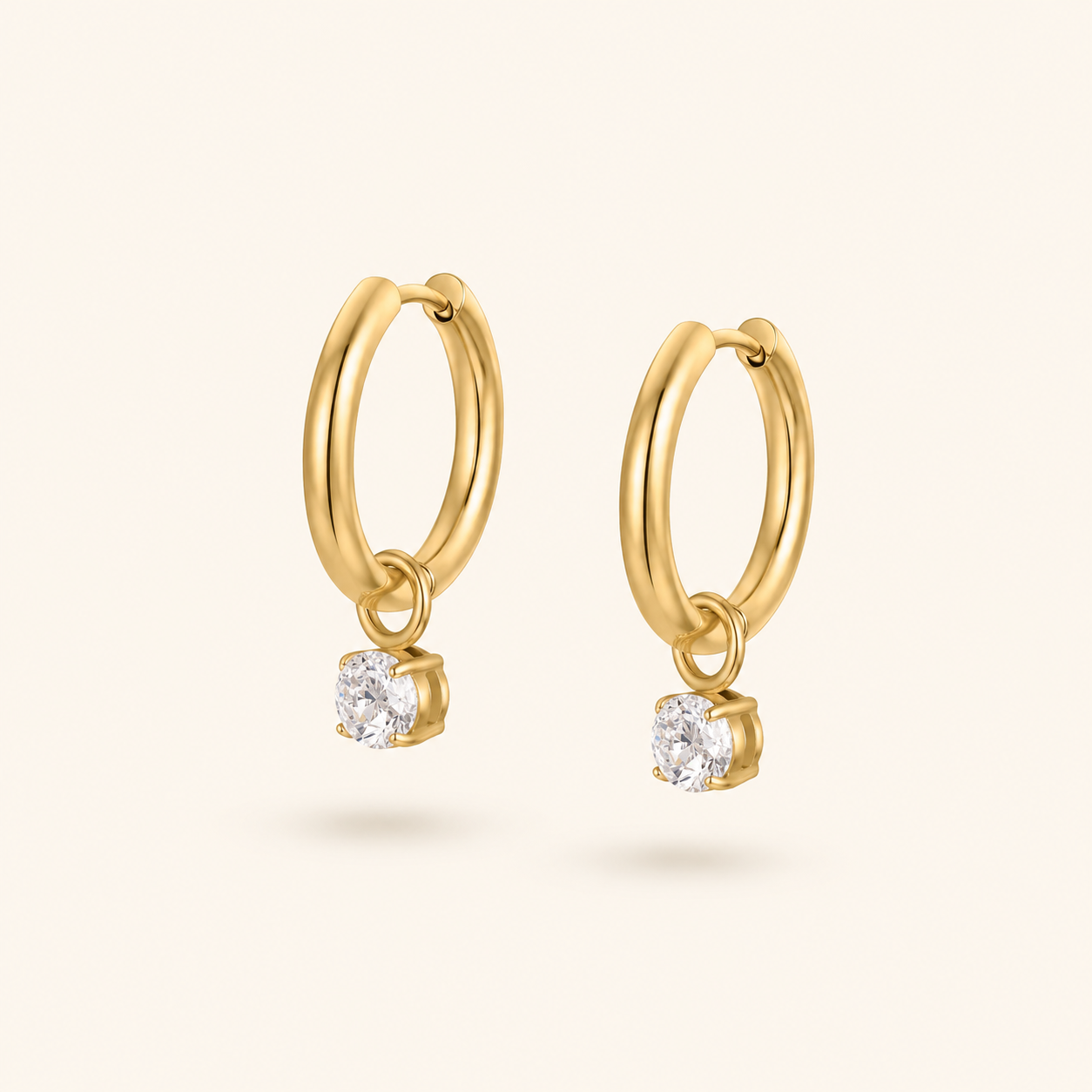 Crystal Drop Hoops