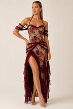 Scarlet Bloom Maxi Dress